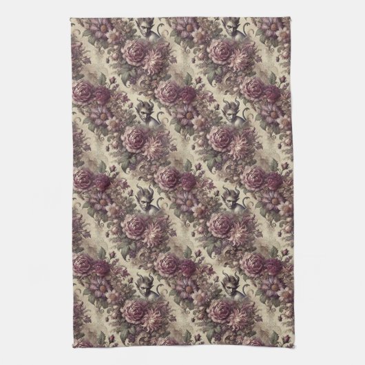 Wicked Plum Petals – Gothic Victoriaans Theedoek (Verticaal)