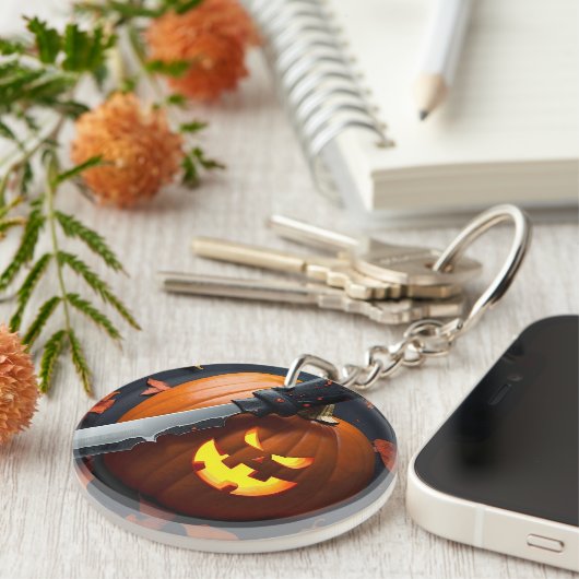Wicked Pumpkin - Funny Message Sleutelhanger (Voorkant Rechts)