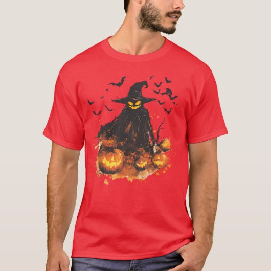 Wicked Pumpkin Reaper Halloween T-Shirt – Spooky (Voorkant)