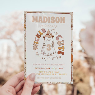 Wicked schattig groovy geest halloween verjaardag kaart