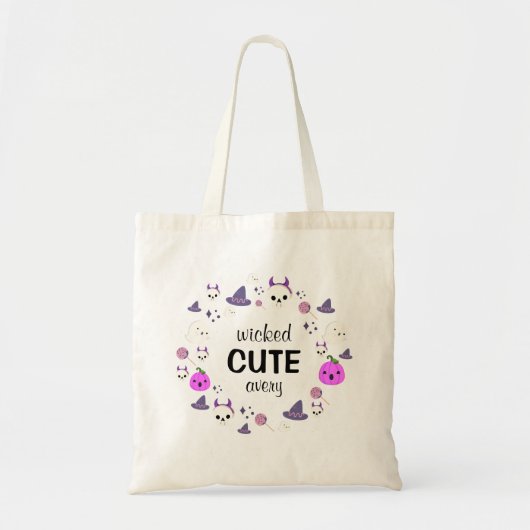 Wicked schattig spook modern monogram halloween tote bag (Voorkant)