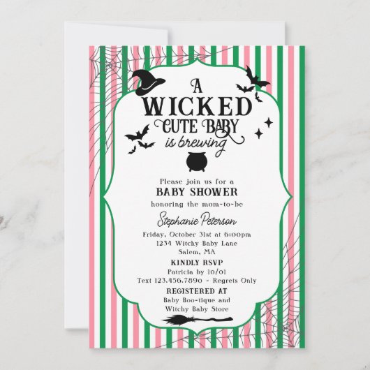 Wicked Schattige Baby brouwt Halloween Baby shower Kaart (Voorkant)