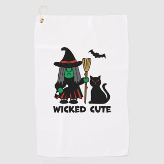 Wicked Schattige Gnome Witch Golfhanddoek