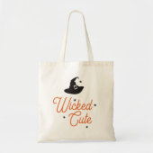 Wicked Schattige, Heks Pet, Bezem, Halloween Tote Bag (Voorkant)