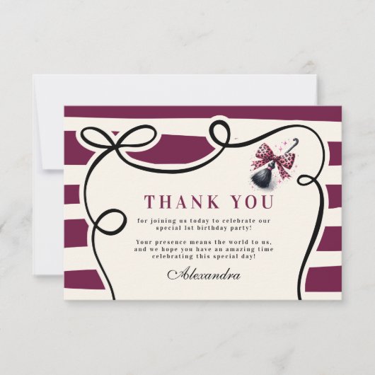 Wicked Schattige & Turning One Girl Halloween 1e G Bedankkaart (Voorkant)