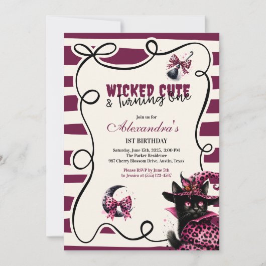 Wicked Schattige & Turning One Girl Halloween 1e G Kaart (Voorkant)