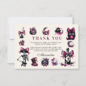 Wicked Schattige & Turning One Girl Halloween Verj Bedankkaart (Voorkant)