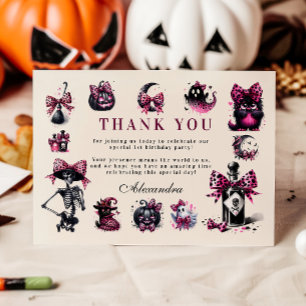 Wicked Schattige & Turning One Girl Halloween Verj Bedankkaart