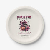 Wicked Schattige & Turning One Girl Halloween Verj Papieren Bordje (Voorkant)