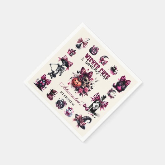 Wicked Schattige & Turning One Girl Halloween Verj Servet (Hoek)