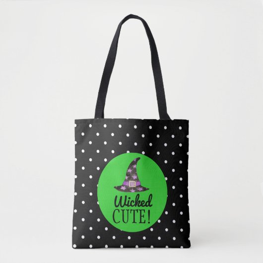 Wicked Schattige Zwart en Groen Halloween Tas (Voorkant)