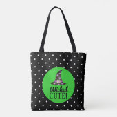 Wicked Schattige Zwart en Groen Halloween Tas (Achterkant)