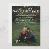 Wicked Script Overlay Gothic Wedding Save The Date (Voorkant)