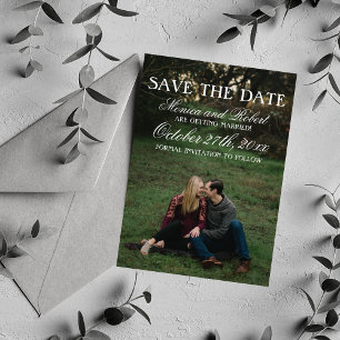Wicked Script Overlay Gothic Wedding Save The Date