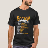 Wicked Smaht Funny Boston Accent Translator Boston T-shirt (Voorkant)