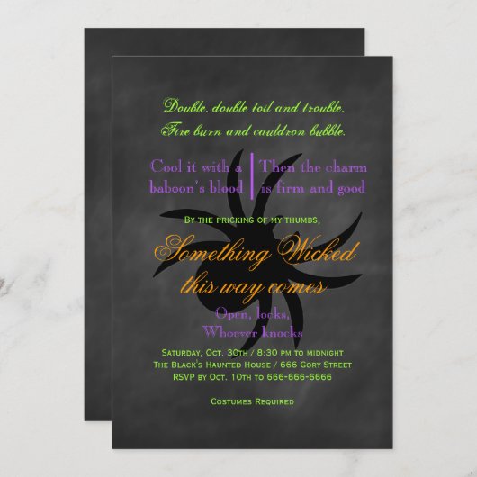 Wicked Spider Halloween Uitnodiging (Voorkant / Achterkant)