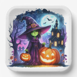 Wicked Spooky Schattigee Heks Halloween Paper Bord