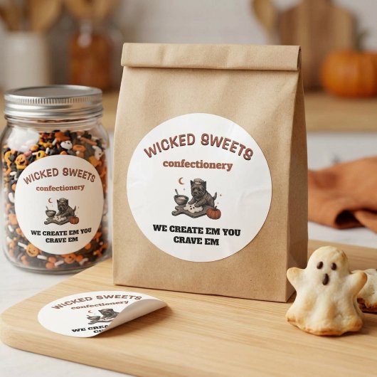 - Wicked Sweets Ronde Verpakking Sticker