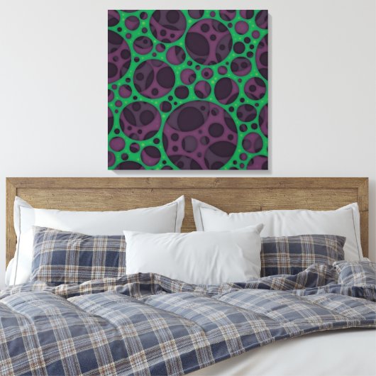 Wicked Trippy Abstracte slijmgaten ontwerppatroon Canvas Afdruk (Insitu (Slaapkamer))