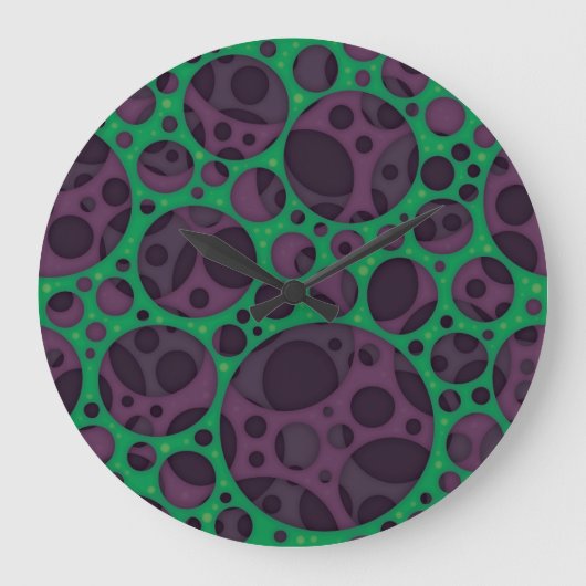 Wicked Trippy Abstracte slijmgaten ontwerppatroon Grote Klok (Voorkant)
