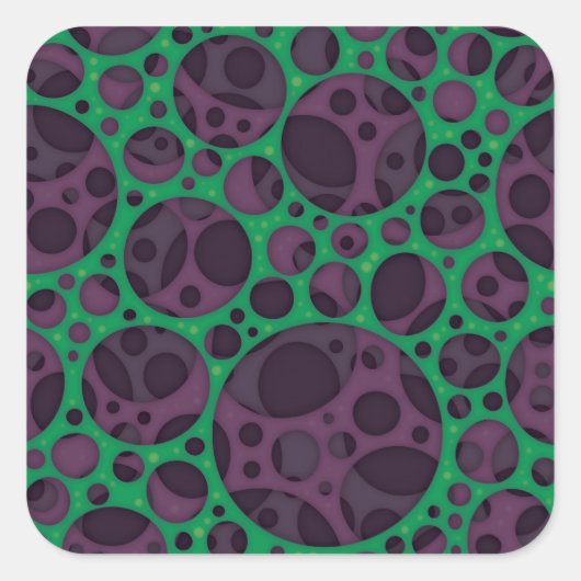 Wicked Trippy Abstracte slijmgaten ontwerppatroon Vierkante Sticker (Voorkant)