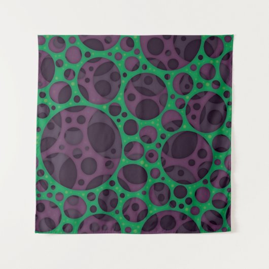 Wicked Trippy Abstracte slijmgaten ontwerppatroon Wandkleed (Voorkant (horizontaal))