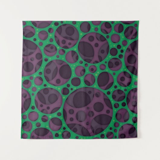 Wicked Trippy Abstracte slijmgaten ontwerppatroon Wandkleed (Voorkant)