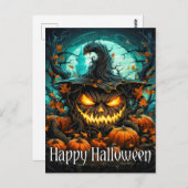 Wicked verlichtend Gelukkig Halloween pompoen Briefkaart (Voorkant / Achterkant)