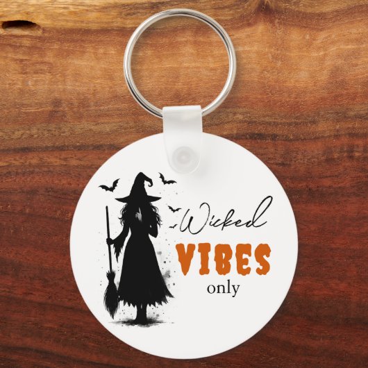 Wicked Vibes Only beroemd gemaakt door Halloween B Sleutelhanger (Achterkant)