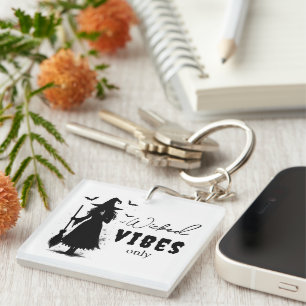 Wicked Vibes Only beroemd gemaakt door Halloween B Sleutelhanger