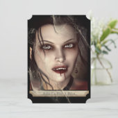 Wicked Vrouw Gothic Vampire Halloween Kaart (Staand voorkant)