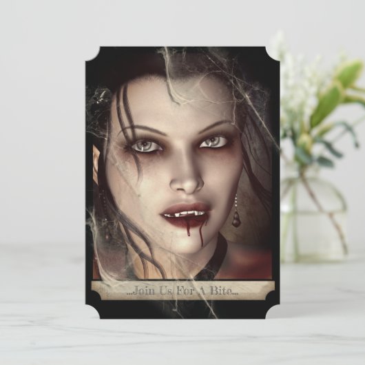 Wicked Vrouw Gothic Vampire Halloween Kaart (Staand voorkant)