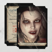 Wicked Vrouw Gothic Vampire Halloween Kaart (Voorkant / Achterkant)