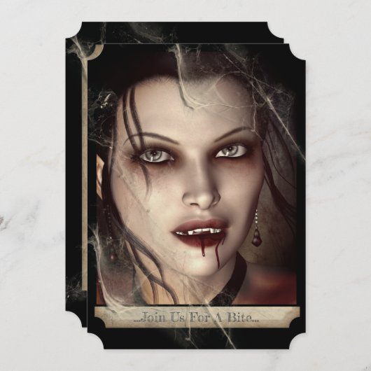 Wicked Vrouw Gothic Vampire Halloween Kaart (Voorkant / Achterkant)