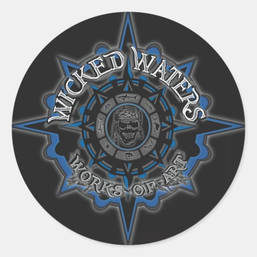Wicked Waters Main Logo Ronde Sticker (Voorkant)