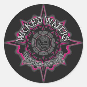 Wicked Waters Roze Logo Stickers