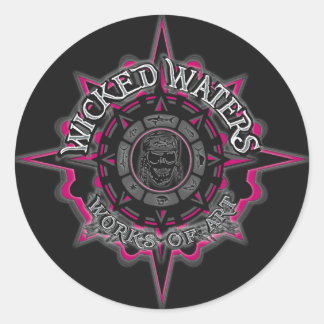 Wicked Waters Roze Logo Stickers