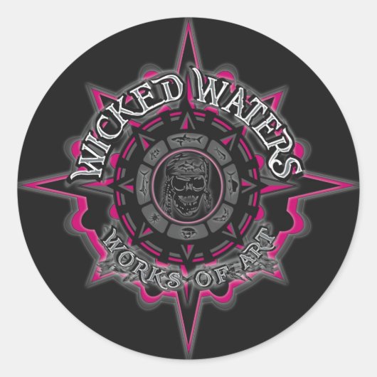 Wicked Waters Roze Logo Stickers (Voorkant)