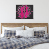 Wicked Waters Zeepaardjes op Roze Zeewier Canvas Afdruk (Insitu (Slaapkamer))