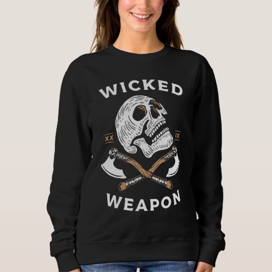 Wicked Weapon Horror Skull Dark Knight T-shirt Leg (Voorkant)