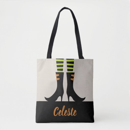 Wicked Witch Boots Monogrammed Trick or treat Tote Bag (Voorkant)