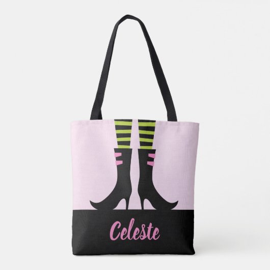 Wicked Witch Boots Monogrammed Trick or treat Tote Bag (Achterkant)