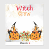 Wicked Witch Crew Halloween Sinaasappel Jack O lan Sticker (Vel)