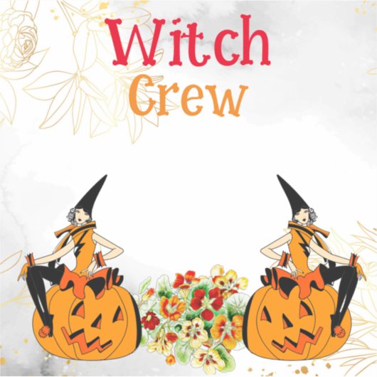 Wicked Witch Crew Halloween Sinaasappel Jack O lan Sticker (Voorkant)