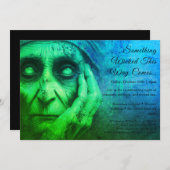 Wicked Witch Halloween Costume Party Invitation Kaart (Voorkant / Achterkant)