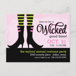 Wicked Witch Halloween Costume Party Invitation Uitnodiging Briefkaart