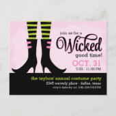 Wicked Witch Halloween Costume Party Invitation Uitnodiging Briefkaart (Voorkant)