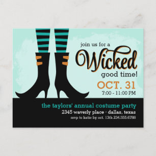 Wicked Witch Halloween Kostuum Party Uitnodiging