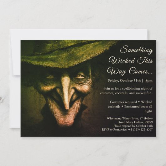 Wicked Witch Halloween Kostuum Party Uitnodiging (Voorkant)