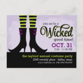 Wicked Witch Halloween Kostuum Party Uitnodiging Briefkaart (Voorkant)